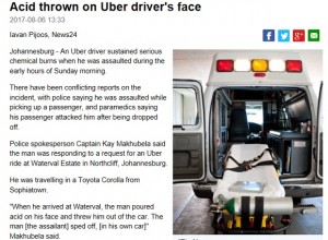 【海外発！Breaking News】タクシー運転手を狙った“酸攻撃”が南アフリカで多発