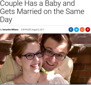 【海外発！Breaking News】結婚式当日に赤ちゃんが誕生したカップル「一度に全てが叶った！」（米）