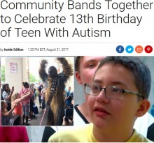 【海外発！Breaking News】「誕生日は大嫌い」いじめに苦しむ自閉症の少年、13歳のお祝いは盛大なものに（米）