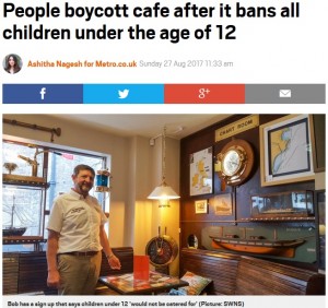 【海外発！Breaking News】「犬はOK、12歳未満は入店禁止」のカフェに一部住民が怒り　ボイコットの呼びかけも（英）