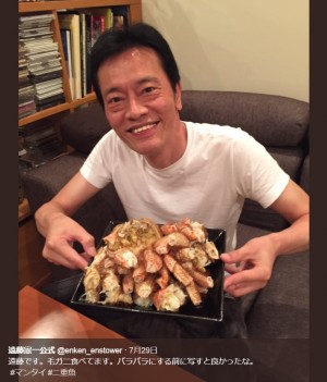 【エンタがビタミン♪】遠藤憲一　嵐との“肉より魚デスマッチ”終えて「毛ガニ食べてます」