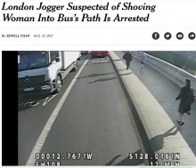 【海外発！Breaking News】ジョギング中に女性を車道に突き飛ばした男さっそく逮捕　写真公開が決め手に（英）