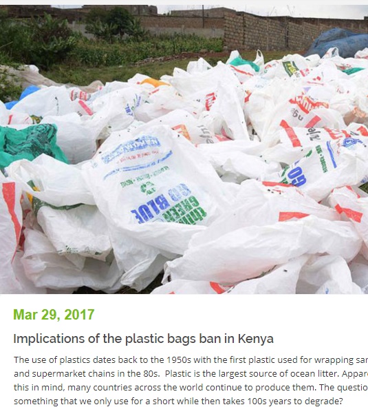 ケニア・ビニール袋全廃の新法がスラム街で問題に（画像は『Kenya CIC　2017年3月29日付「Implications of the plastic bags ban in Kenya」』のスクリーンショット）