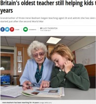 【海外発！Breaking News】「まだまだ現役」70年のキャリアを持つ89歳女性教師（英）＜動画あり＞