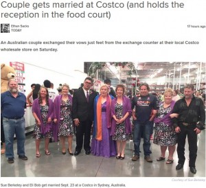 【海外発！Breaking News】大好きなコストコで挙式をしたカップル　フードコートが披露宴会場に（豪）