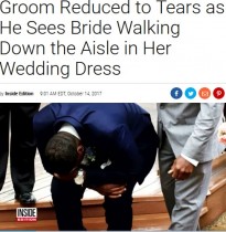 【海外発！Breaking News】ウエディングドレス姿の花嫁を見て感極まりすぎた花婿（米）＜動画あり＞