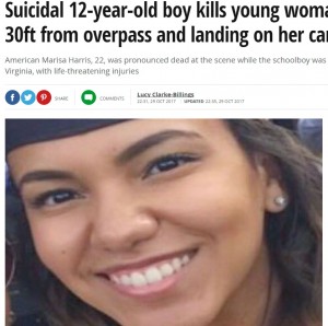 【海外発！Breaking News】12歳少年、歩道橋から飛び降り　下を走っていた車の22歳ドライバー即死（米）