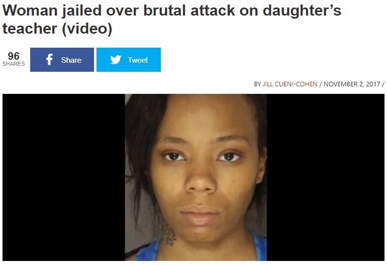 ついカッとなってしまったという29歳母親（画像は『DML News　2017年11月2日付「Woman jailed over brutal attack on daughter’s teacher（video）」』のスクリーンショット）