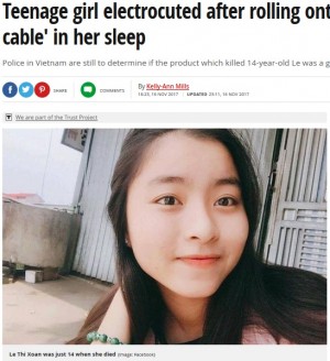 【海外発！Breaking News】壊れたiPhoneケーブル使用で14歳少女、睡眠中に感電死（ベトナム）