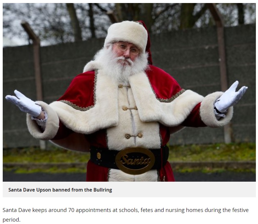 “サンタ・デイヴ”多数の施設訪問で水疱瘡に（画像は『Birmingham Mail　2017年12月21日付「Santa cancels visits to children after being struck down with CHICKEN POX」』のスクリーンショット）