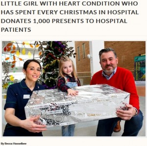 【海外発！Breaking News】クリスマスを病室で過ごしてきた4歳女児、今年はサンタになって病院へ（英）