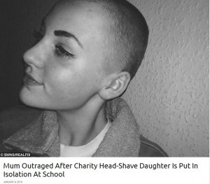 【海外発！Breaking News】寄付のため髪を剃った14歳少女　学校から「校則違反」と言われ教室に入れず（英）