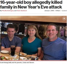 【海外発！Breaking News】大晦日の悲劇　自閉症16歳少年が家族とその友人を射殺（米）