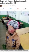 【海外発！Breaking News】マイナス9度の中、登校した男児の髪が凍結！　校長がSNSに投稿し拡散（中国）