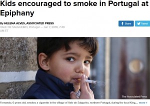 【海外発！Breaking News】キリスト教の伝統的祝祭行事　親が子供に喫煙させる村（ポルトガル）