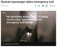 【海外発！Breaking News】降機に手間取ること30分　ポーランド人搭乗客が非常口を開け外へ（スペイン）