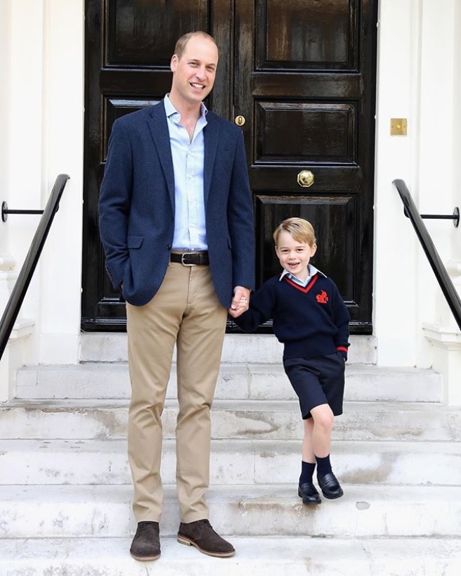 未来の国王はどんな子？（画像は『Kensington Palace　2017年9月8日付Instagram「The Duke and Duchess of Cambridge are very pleased to share a photograph of The Duke and Prince George at Kensington Palace this morning.」』のスクリーンショット）