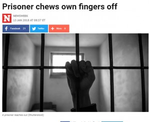 【海外発！Breaking News】受刑者が刑務所の病院を訴える　激痛のあまり指を食いちぎるも「鎮痛剤はダメ」（米）