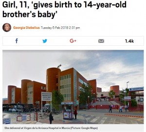 【海外発！Breaking News】11歳妹、14歳兄の子を産む　刑事責任は問えず（スペイン）