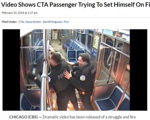 【海外発！Breaking News】米シカゴの列車内で男が焼身自殺を図る　間一髪の救出劇