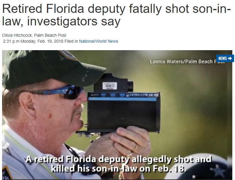 元保安官の人生すべてが「完璧」ではなかった（画像は『AJC.com　2018年2月19日付「Retired Florida deputy fatally shot son-in-law, investigators say」』のスクリーンショット）
