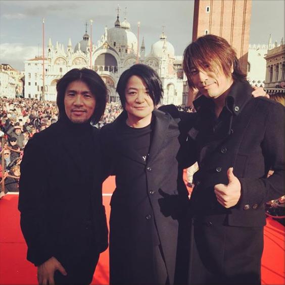 土田康彦さん、TERU、TAKURO（画像は『TERU　2018年2月14日付Instagram「夢見ていこう」』のスクリーンショット）