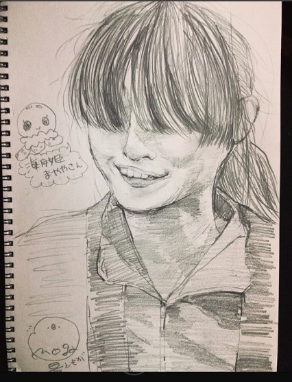 最上が描いた内田理央（画像は『最上もが　2018年2月19日付Instagram「共演者の方を描いたのは重版出来でオダギリさんを描いた以来でしょうか」』のスクリーンショット）