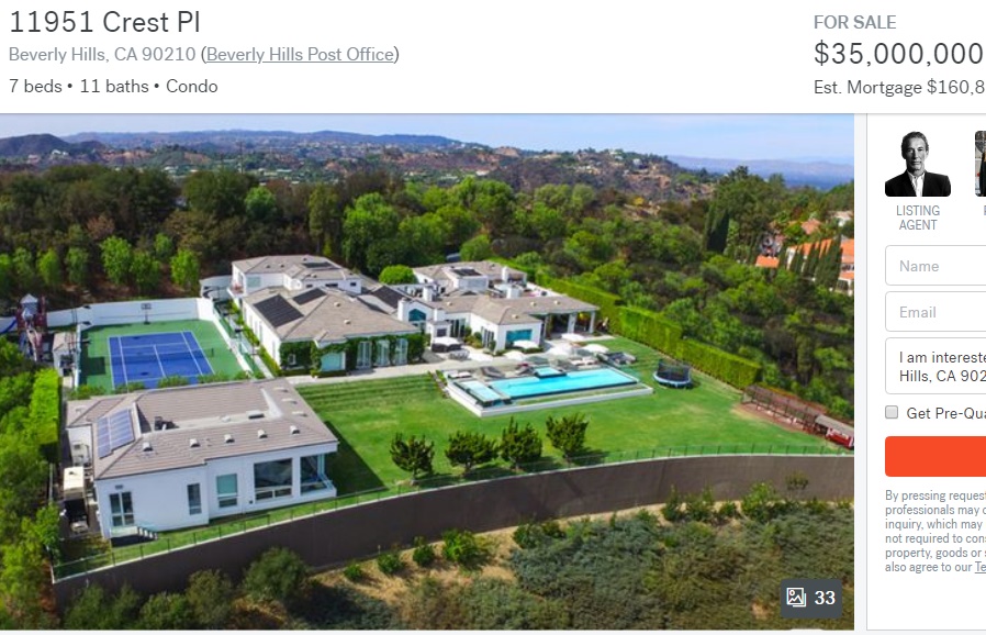 グウェン・ステファニーが元夫と暮らしたビバリーヒルズの豪邸まったく売れず（画像は『Trulia「11951 Crest Pl Beverly Hills, CA 90210』のスクリーンショット）