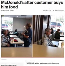 【海外発！Breaking News】マクドナルドでホームレスに食事を奢った男性、2人とも店から追い出される（米）