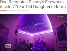 【海外発！Breaking News】7歳娘の部屋を“ディズニーの世界”に改装　天井には花火も（米）＜動画あり＞