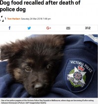 【海外発！Breaking News】ドッグフードが原因か　警察犬や飼い犬の死で製造会社が自主回収へ（豪）