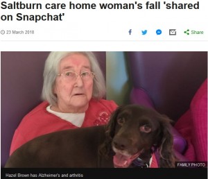 【海外発！Breaking News】老人ホーム施設スタッフ　高齢者女性を介助せず、床を這う姿を撮影してクビに（英）