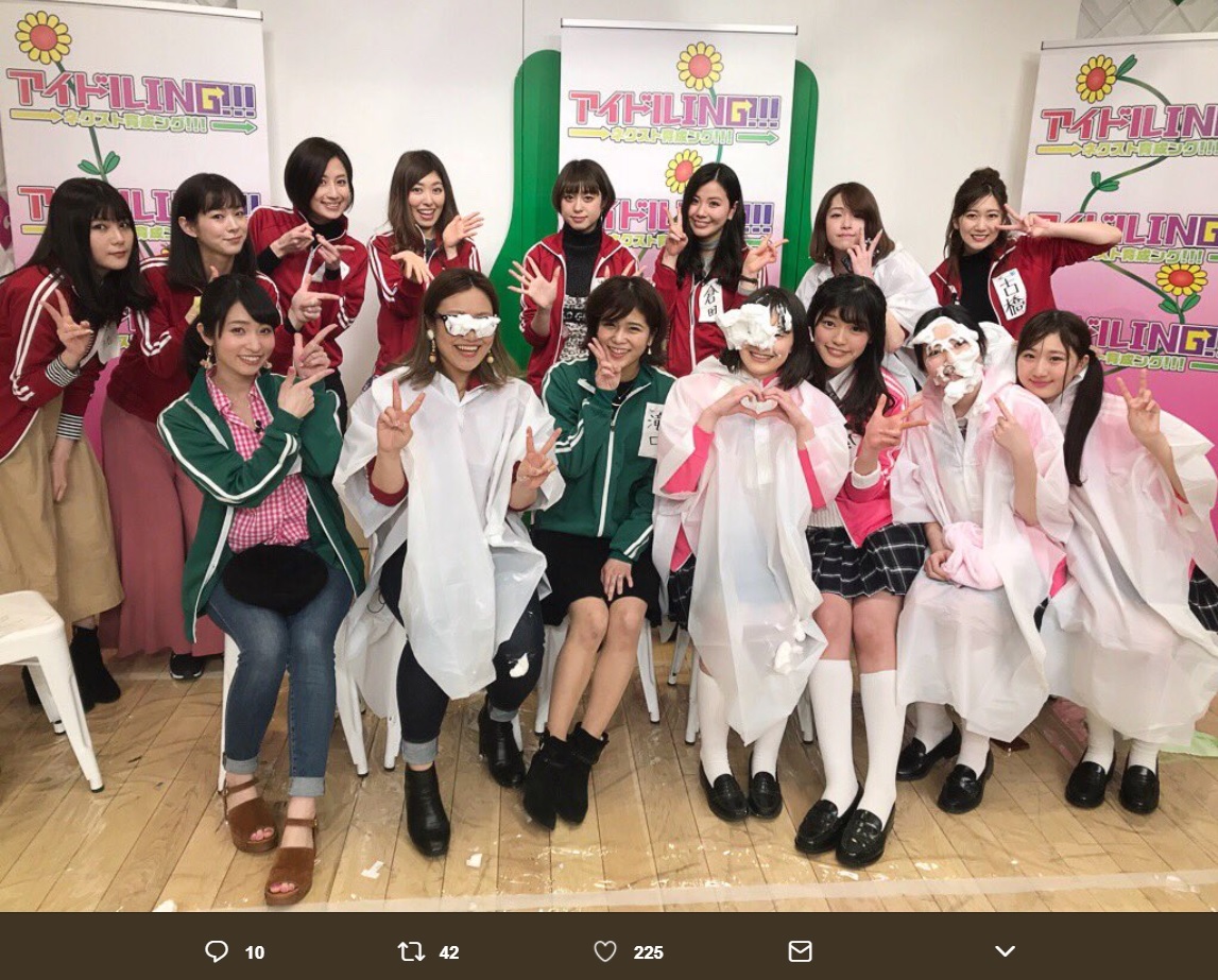 『アイドルING!!!』第12回の出演メンバー（画像は『加藤沙耶香　2018年3月17日付Twitter「今日も、楽しすぎました。」』のスクリーンショット）