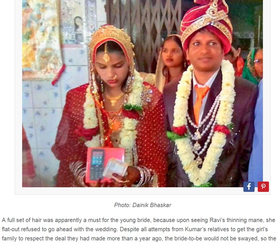 挙式当日にフラれた男性、その日のうちに別の女性と結婚（画像は『Oddity Central　2018年2月26日付「Indian Groom Forced to Marry Another Woman After Bride-to-Be Rejects Him Because He Is Balding」（Photo: Dainik Bhaskar）』のスクリーンショット）