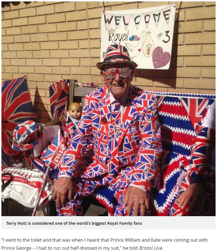 病院のそばでおめでたのニュースを待つ83歳男性（画像は『Bristol Post　2018年4月20日付「The 83-year-old Royal superfan sleeping on a London bench ahead of Kate Middleton birth」』のスクリーンショット）