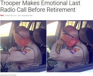 【海外発！Breaking News】37年の任務を終えた警察官　最後の無線連絡に涙（米）＜動画あり＞