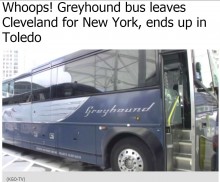 【海外発！Breaking News】グレイハウンドバスに何が起きた!?　NY行きのはずがオハイオ州トレドに到着