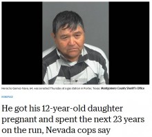 【海外発！Breaking News】12歳娘を妊娠させ逃亡した実父、23年後やっと御用に（米）