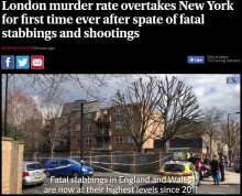 【海外発！Breaking News】世界大都市・殺人事件発生件数ワースト1はロンドン　ニューヨークは2位に