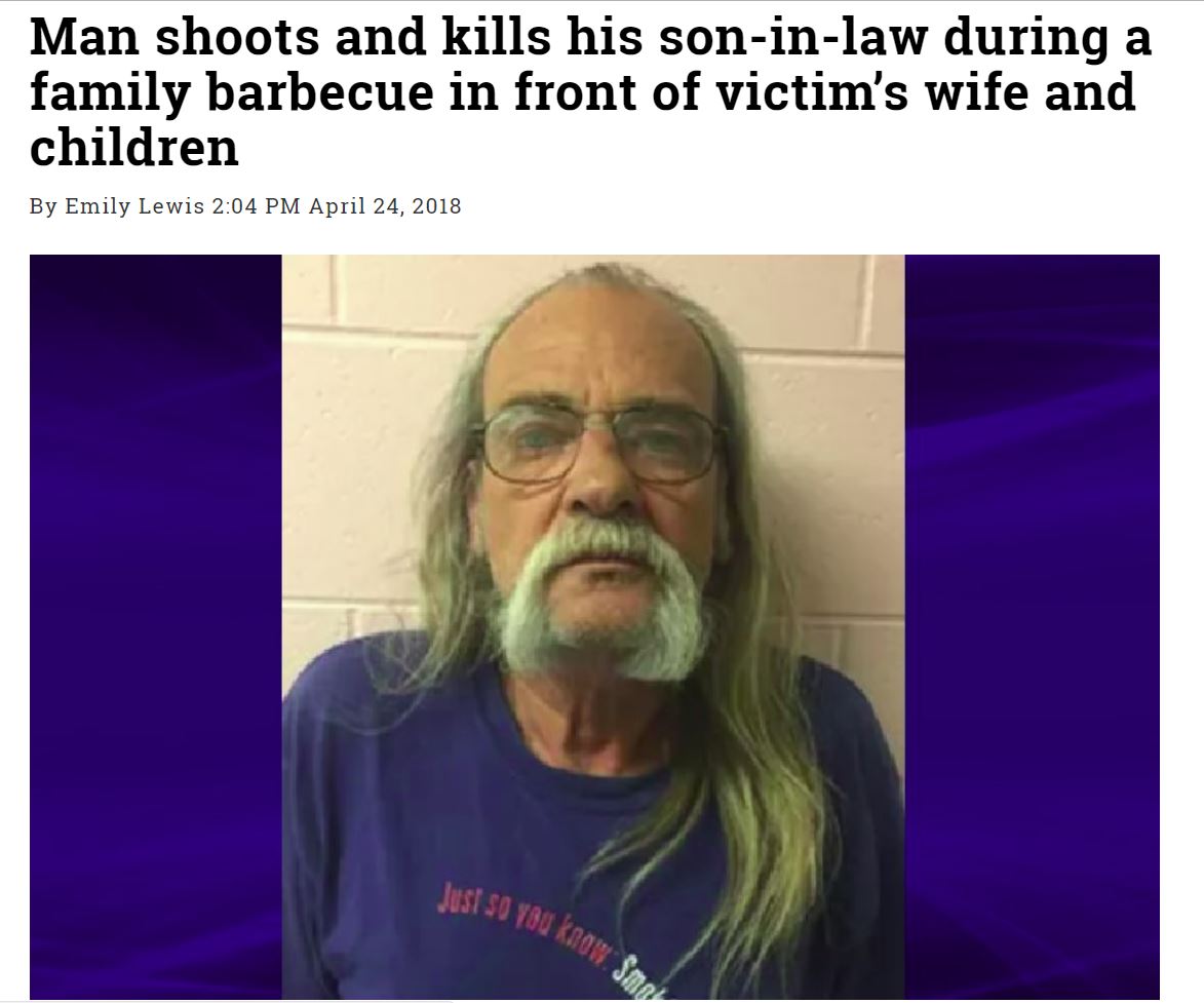 義理の息子を殺害した59歳の男（画像は『WorldWideWeirdNews.com　2018年4月24日付「Man shoots and kills his son-in-law during a family barbecue in front of victim’s wife and children」』のスクリーンショット）
