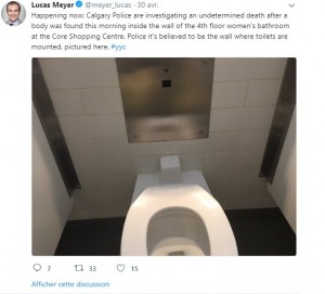 【海外発！Breaking News】何故そこに？　ショッピングセンターで女子トイレの壁裏に男性の遺体（カナダ）
