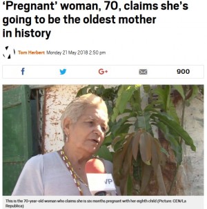 【海外発！Breaking News】70歳で第8子を妊娠中　メキシコの女性、高齢者出産で世界記録となるか