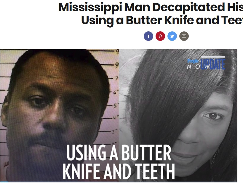 母親（右）を殺害し首を切断した息子（画像は『PEOPLE.com　2018年6月22日付「Mississippi Man Decapitated His Mom Using a Butter Knife and Teeth」』のスクリーンショット）