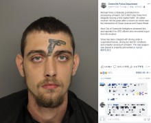 【海外発！Breaking News】額に銃のタトゥーを持つ男、銃器所持違反で逮捕（米）