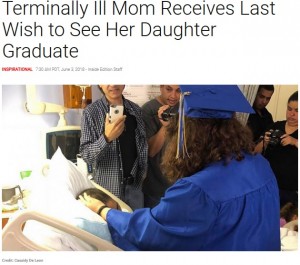 【海外発！Breaking News】末期がんの母の願いを叶えるため　病室で卒業式を行った娘（米）