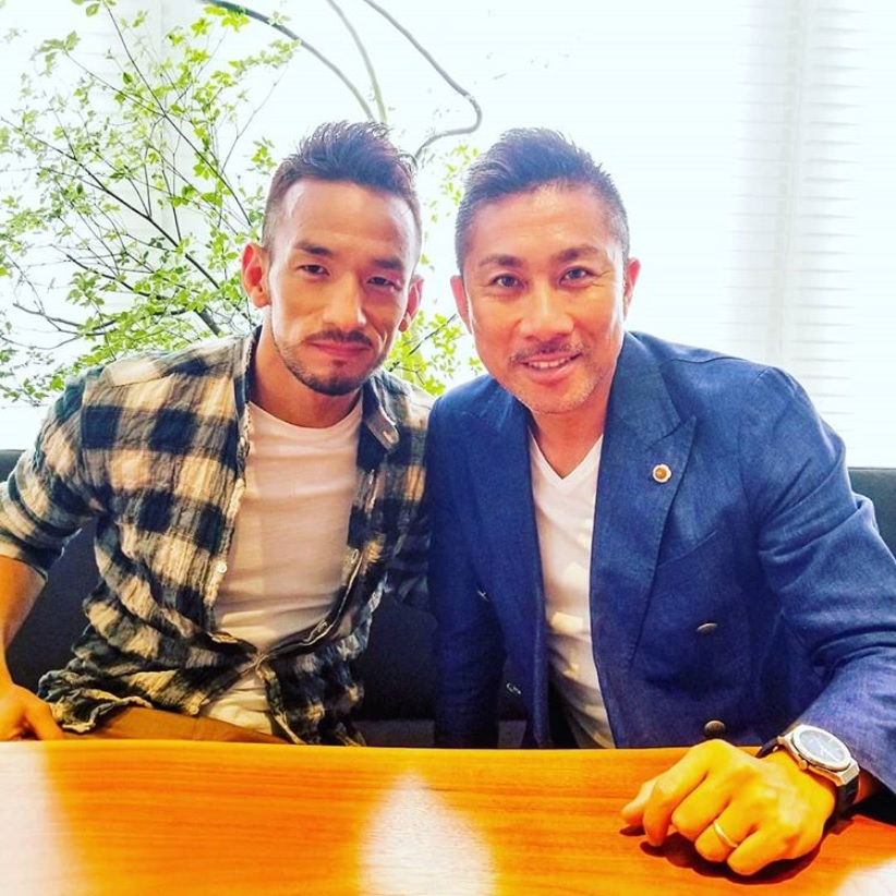 中田英寿さんと前園真聖（画像は『MAEZONO MASAKIYO　2018年5月28日付Instagram「久しぶりにヒデと」』のスクリーンショット）