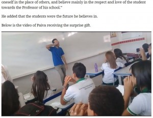 【海外発！Breaking News】給料未払いで働く臨時教師に生徒らがとっておきのサプライズ（ブラジル）