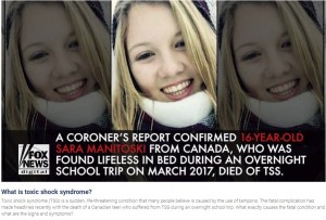 【海外発！Breaking News】タンポンの長時間使用で16歳少女が死亡　学校の旅行中に（カナダ）