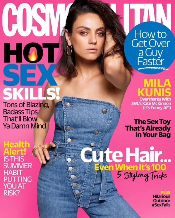 2児のママになってもキュートなミラ（画像は『Cosmopolitan　2018年7月2日付Instagram「Mila Kunis is our August cover star!」』のスクリーンショット）