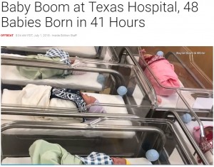 【海外発！Breaking News】41時間で48人の赤ちゃんが誕生　米テキサス州の病院が新記録
